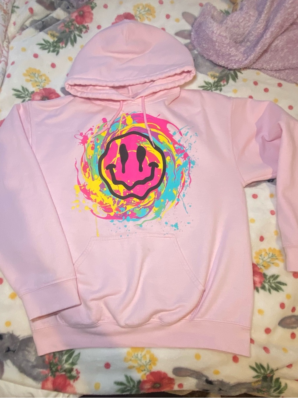 Pink Smiley Splash Hoodie